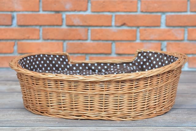 Foto 5 de 8 de e-wicker24 - Cesta de mimbre para perro, cesta, honiggelb, 80 x 60 x 26 cm