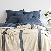 Vista 7 de Pine Cone Hill Manta de garza azul, tamaño King, patrón de rayas azules