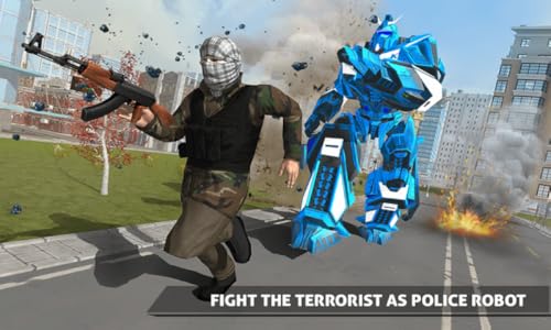 Jogo do carro do robô da polícia dos EU - transporte plano da polícia