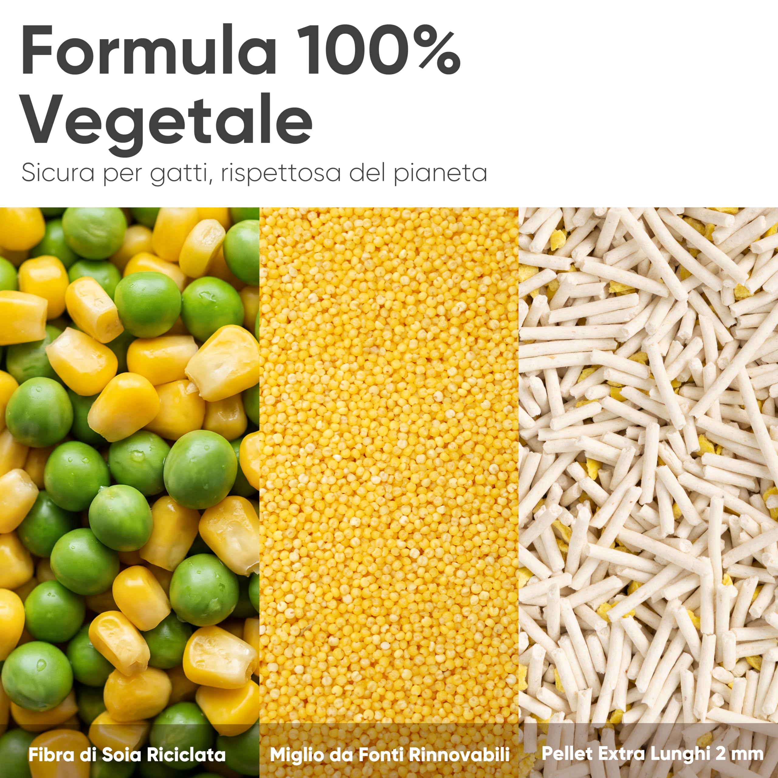 FUKUMARU Lettiera per Gatti al Tofu e Miglio 24Lb, Lettiera Agglomerante a Base Vegetale di Mais, Agglomerante Superiore, Assorbente e Anti-odore, Bassa Polvere, Biodegradabile e Scaricabile nel WC.