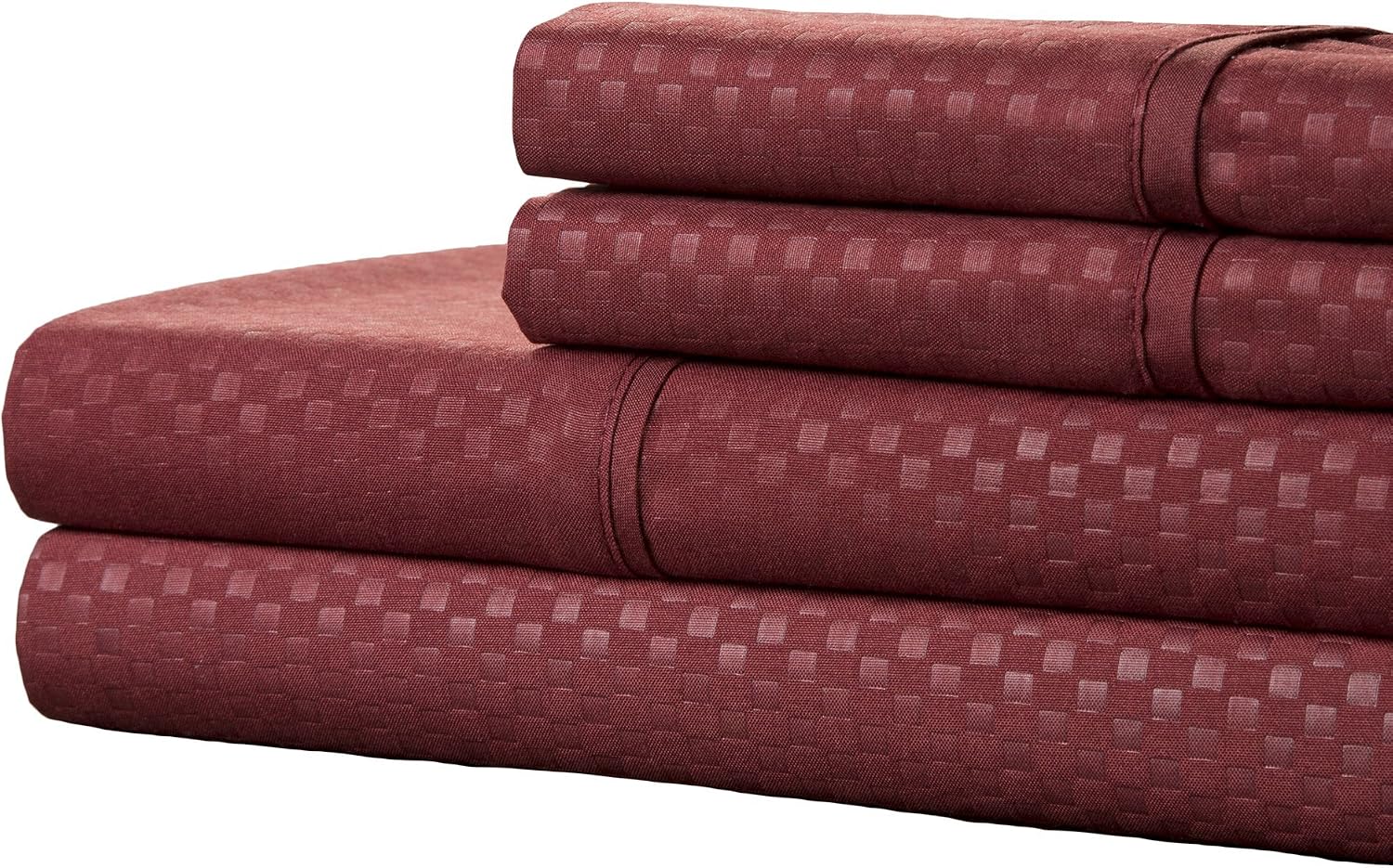 Bedford Home Embossed Sheet Set, Full, Burgundy