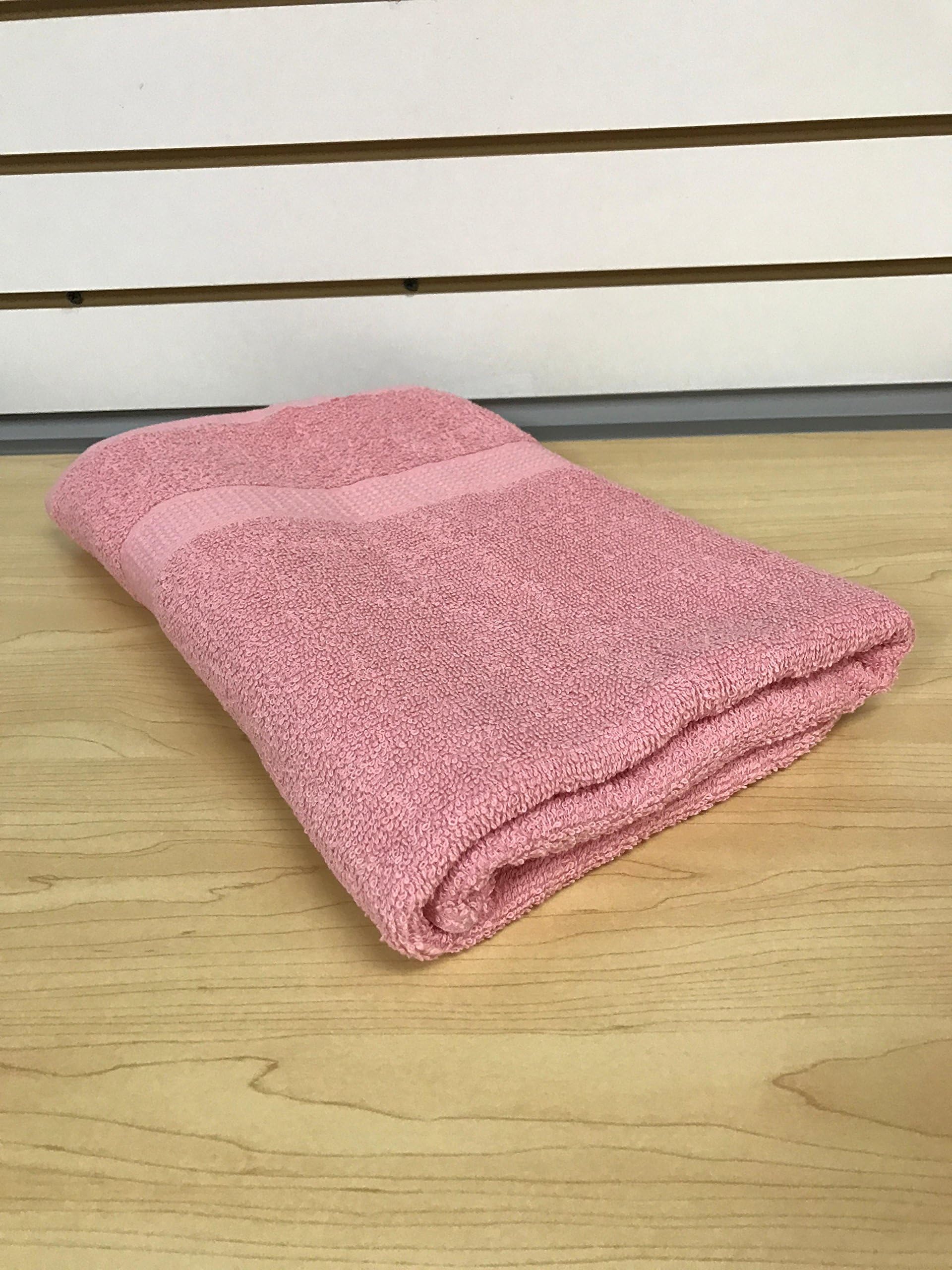 CrystalTowels 27" x 52" Cotton Machine Washable Bath Towel (Pink)