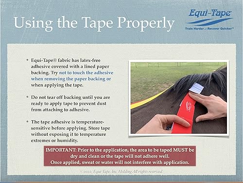 Equi-Tape Cinta de kinesiología diseñada para caballos, cinta para aliviar el dolor muscular, soporte articular, kit introductorio, seguro, ligero,