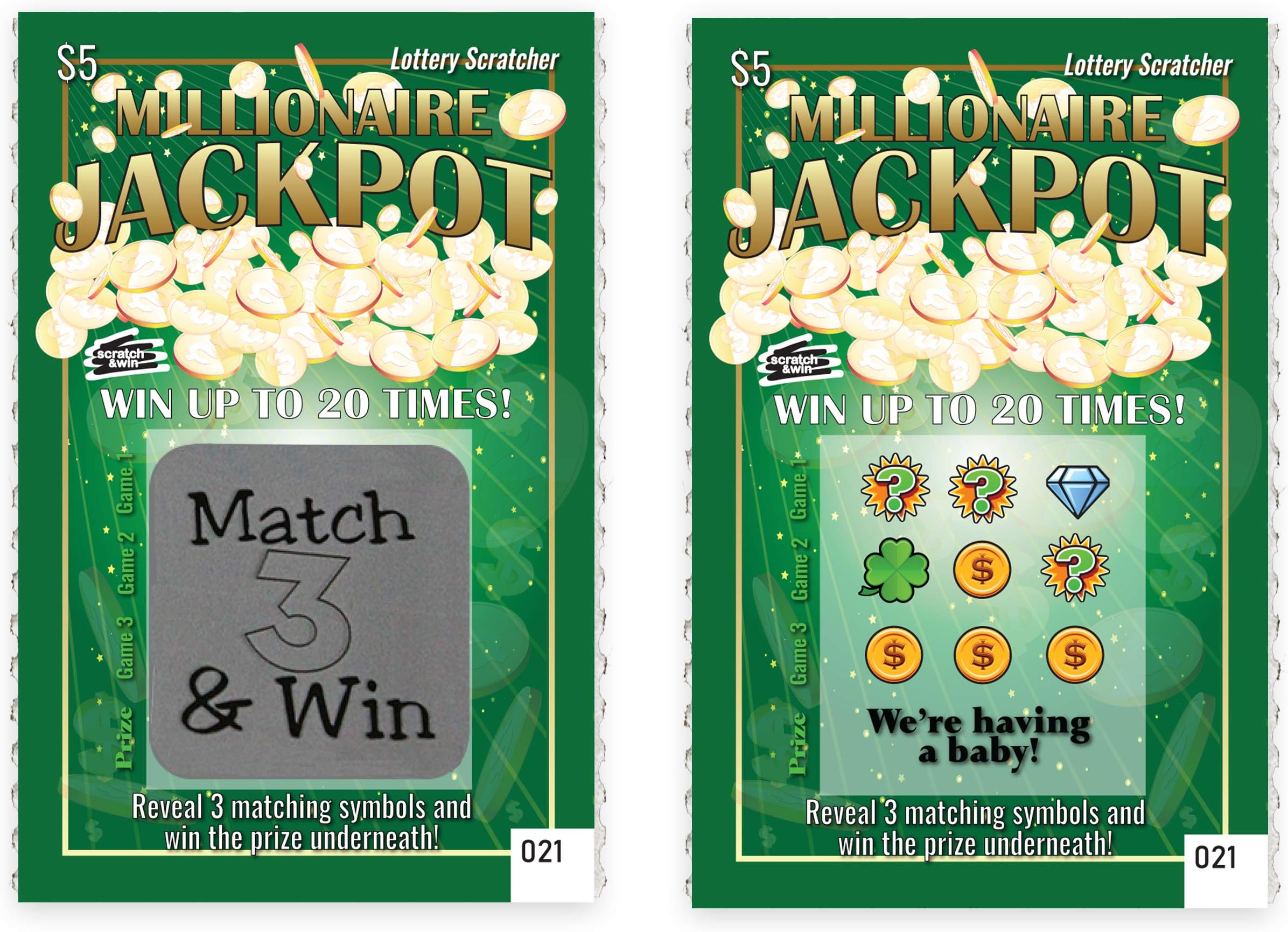 My Scratch Offs 5 Cards Adult Scratch Off Lotto Fake Milionnaire Jackpot Lottery Tickets for Pregnancy Announcement