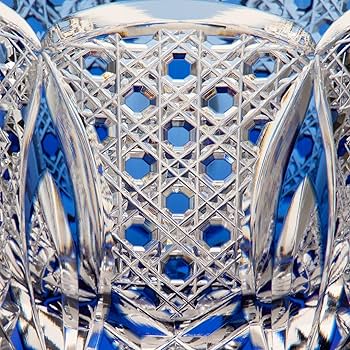 Amazon｜カガミクリスタル(Kagami) ロックグラス 青 280cc 江戸切子