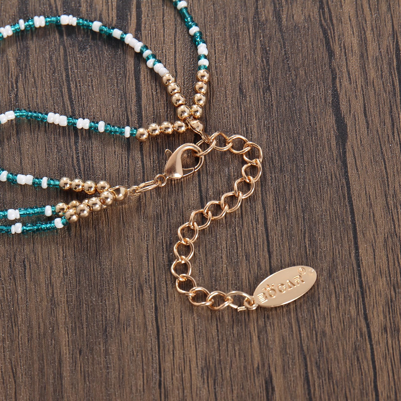 Bocar Collana da donna, 3 strati, con perline di cristallo, gioiello alla moda, regalo per lei
