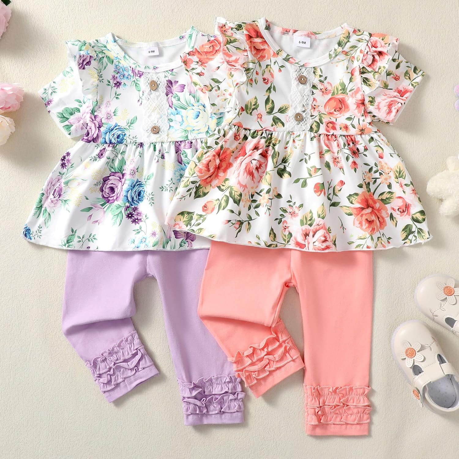 Baby Girl Clothes Toddler Girl Outfits Ruffle Shirt Pants Cute Infant Outfit Set Baby Girl Fall Winter Clothes - Image 4