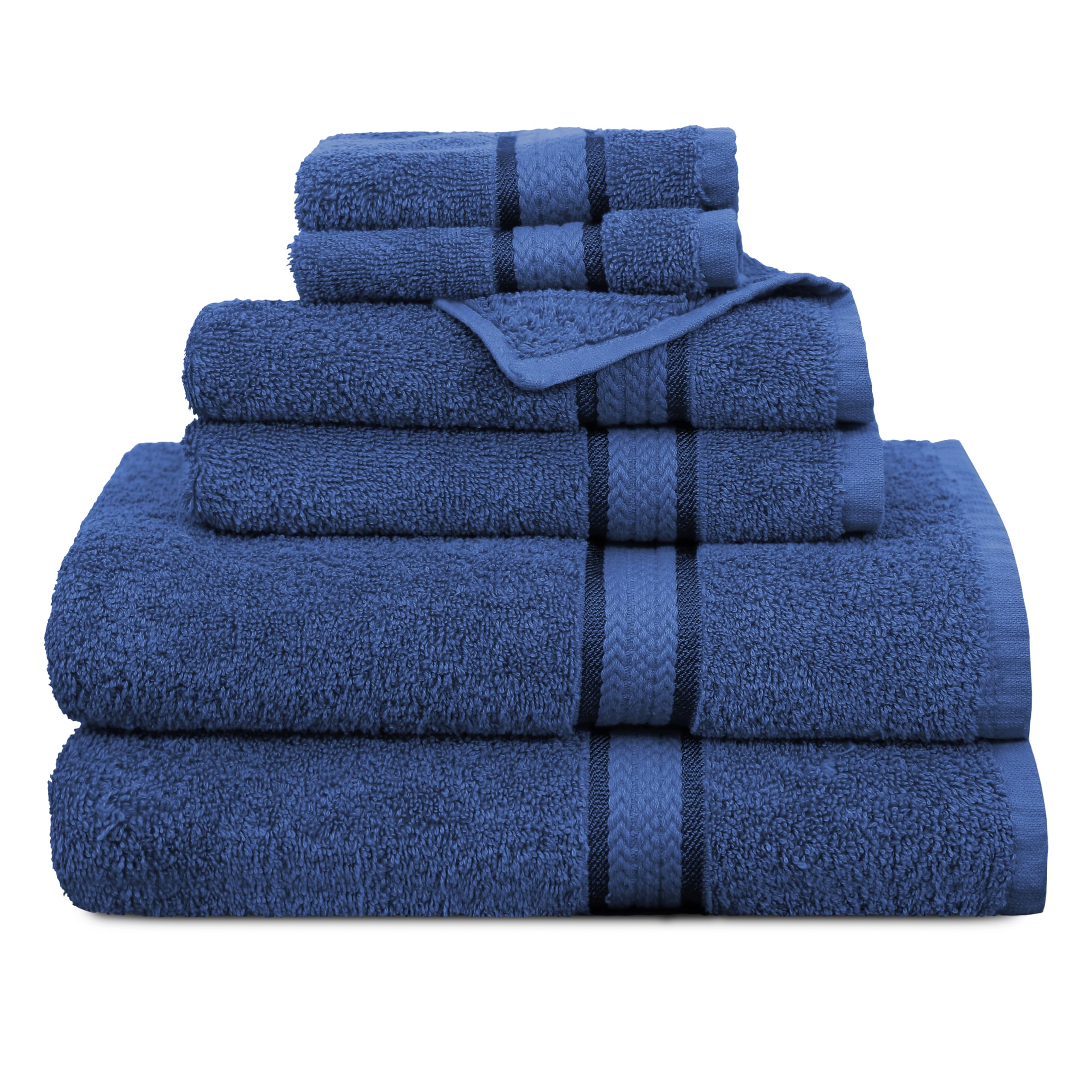 COTTON CRAFT Ultra Soft Navy Towel Set - 6 Piece -16