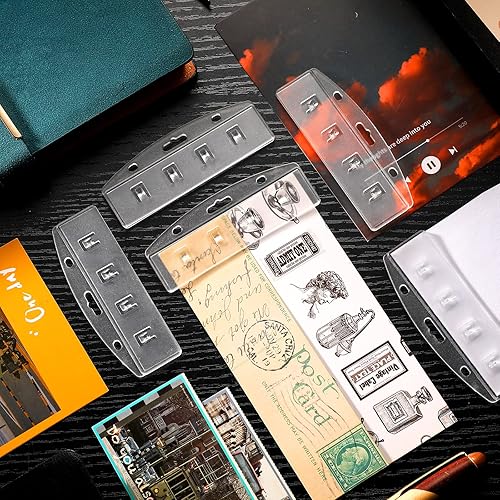 Miniatura 3 de Outus 5 portatarjetas horizontales para tarjetas de identificación de plástico transparente esmerilado rígido para deslizar tarjetas de