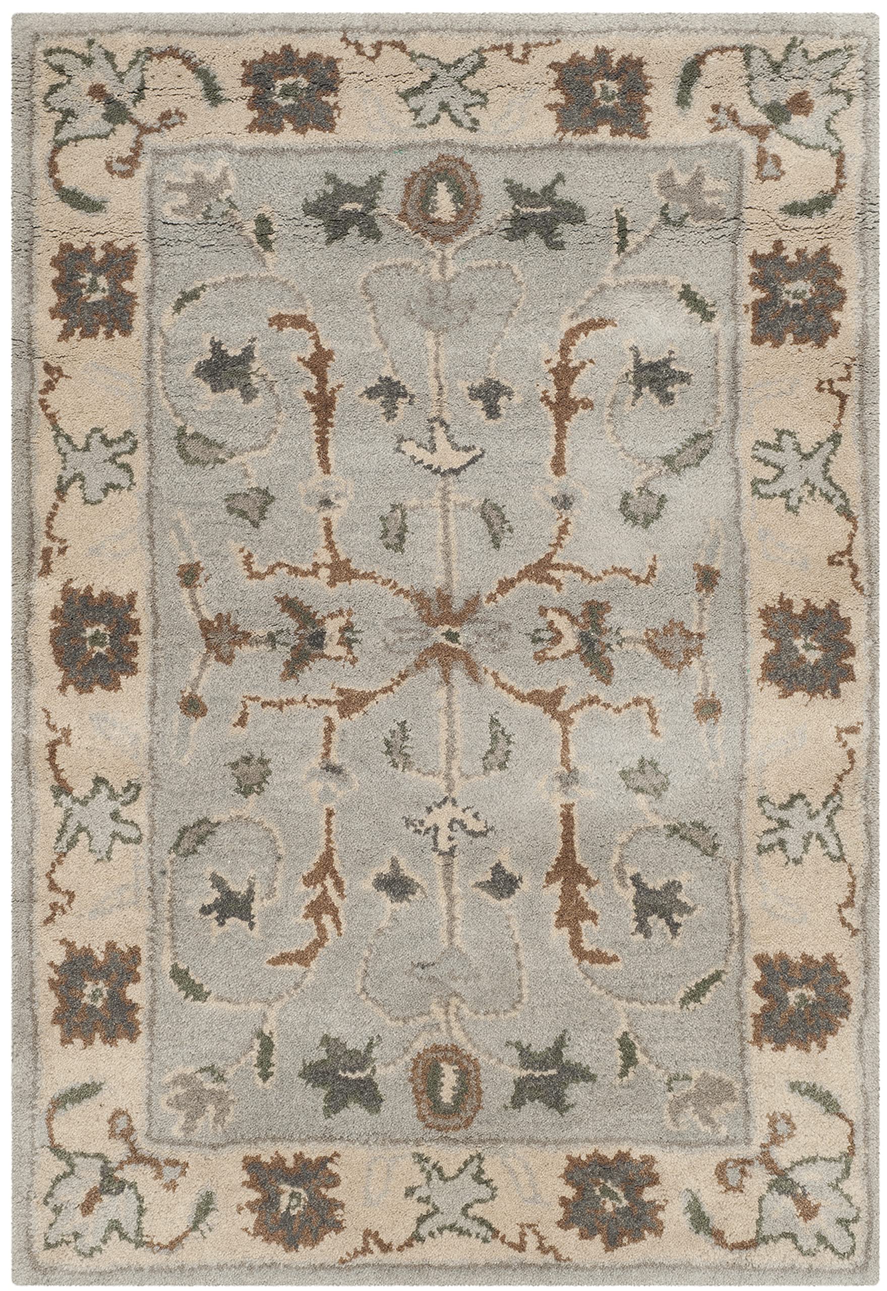 SafaviehHeritage Collection Accent Rug - 2' x 3', Green & Beige, Handmade Traditional Oriental Wool, Ideal for High Traffic Areas in Entryway, Living Room, Bedroom (HG864A)