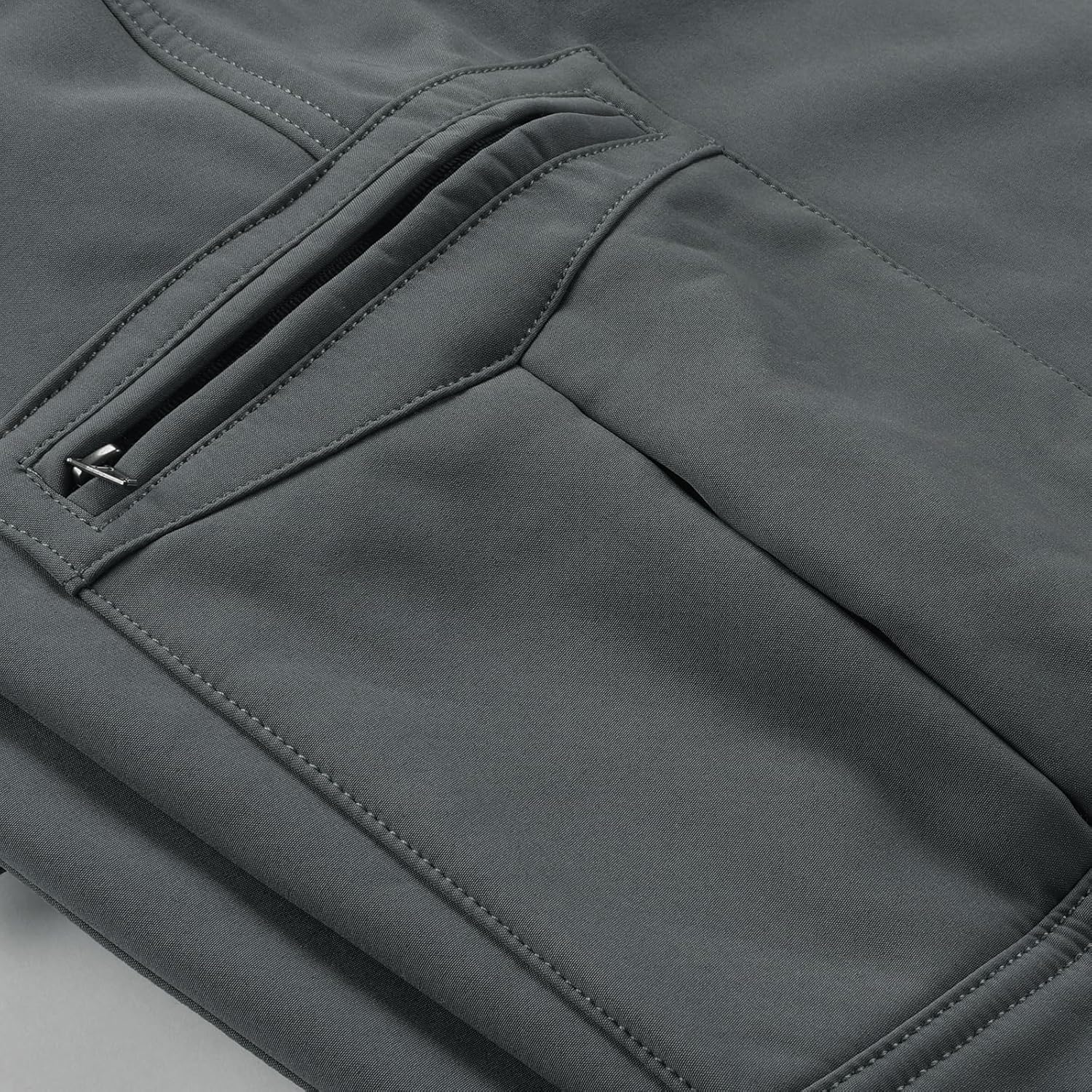 Men's Tactical Cargo Pants, Gray, Multi-Pocket Design, Elastic Waist, Outdoor Wear - Image 2