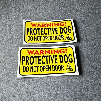 Warning Car Stickers Protective Dog Do not Open Door Tape for Truck Box Case Motorcycle Exhuast Pipe Decoration Applique 2PCS 100x50mm