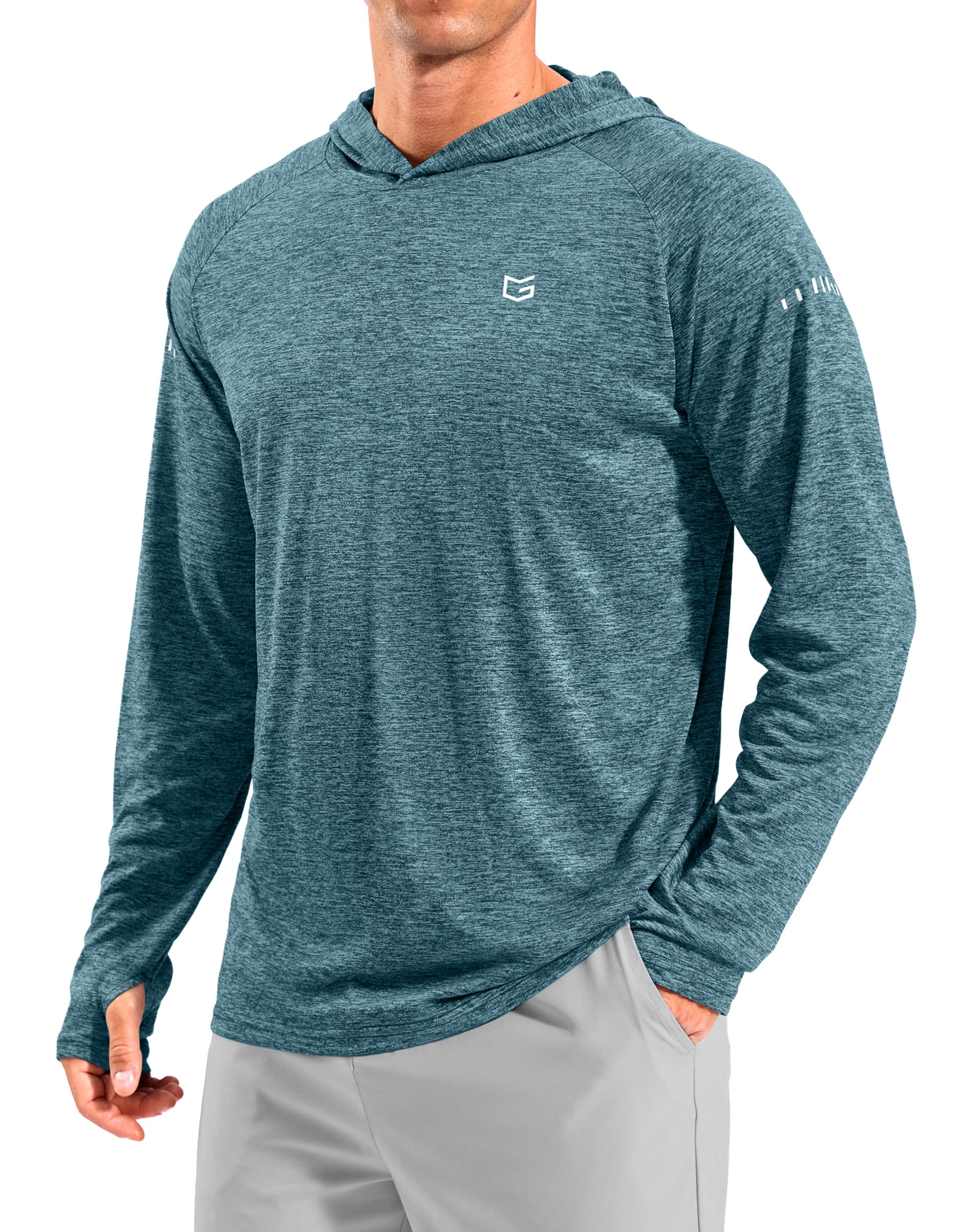 Men's Sun Protection Hoodie Shirts Long Sleeve UPF 50+ Swim Shirts