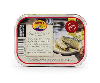 Ortiz Sardines A la Antiqua 'Old Style', Moist and Tender, Wild Caught in Spain and Hand-Packed in Premium Extra Virgin Olive Oil, Enjoy in Salads, Sandwiches and on Toast, 4.9oz Can (Pack of 8)