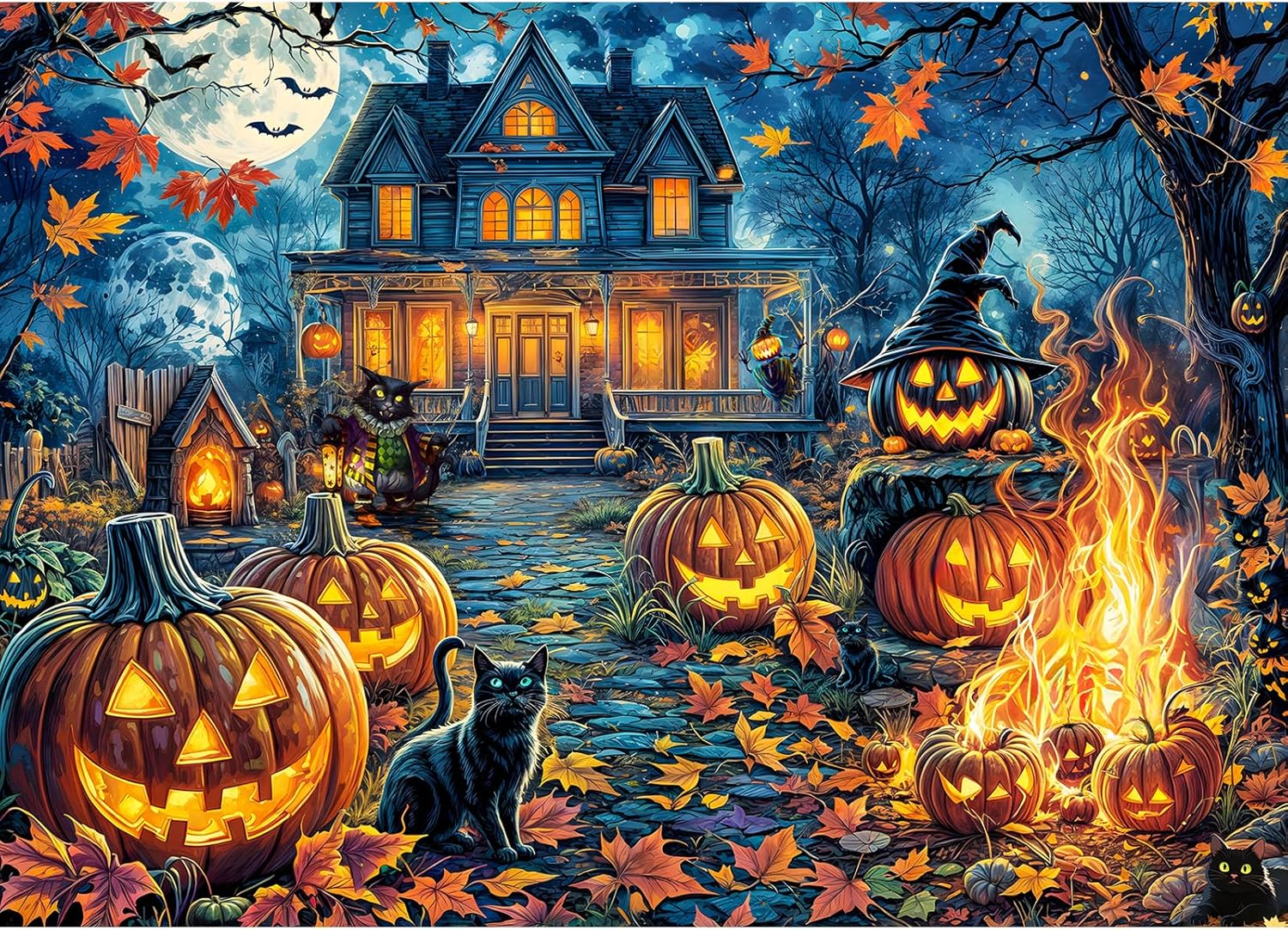 Halloween House Puzzles for Adults 1000 Piece, Jigsaw Puzzles 1000 Pieces, Impossible Hard Difficult Challenging Puzzles for Adults, Family Decoration Puzzle