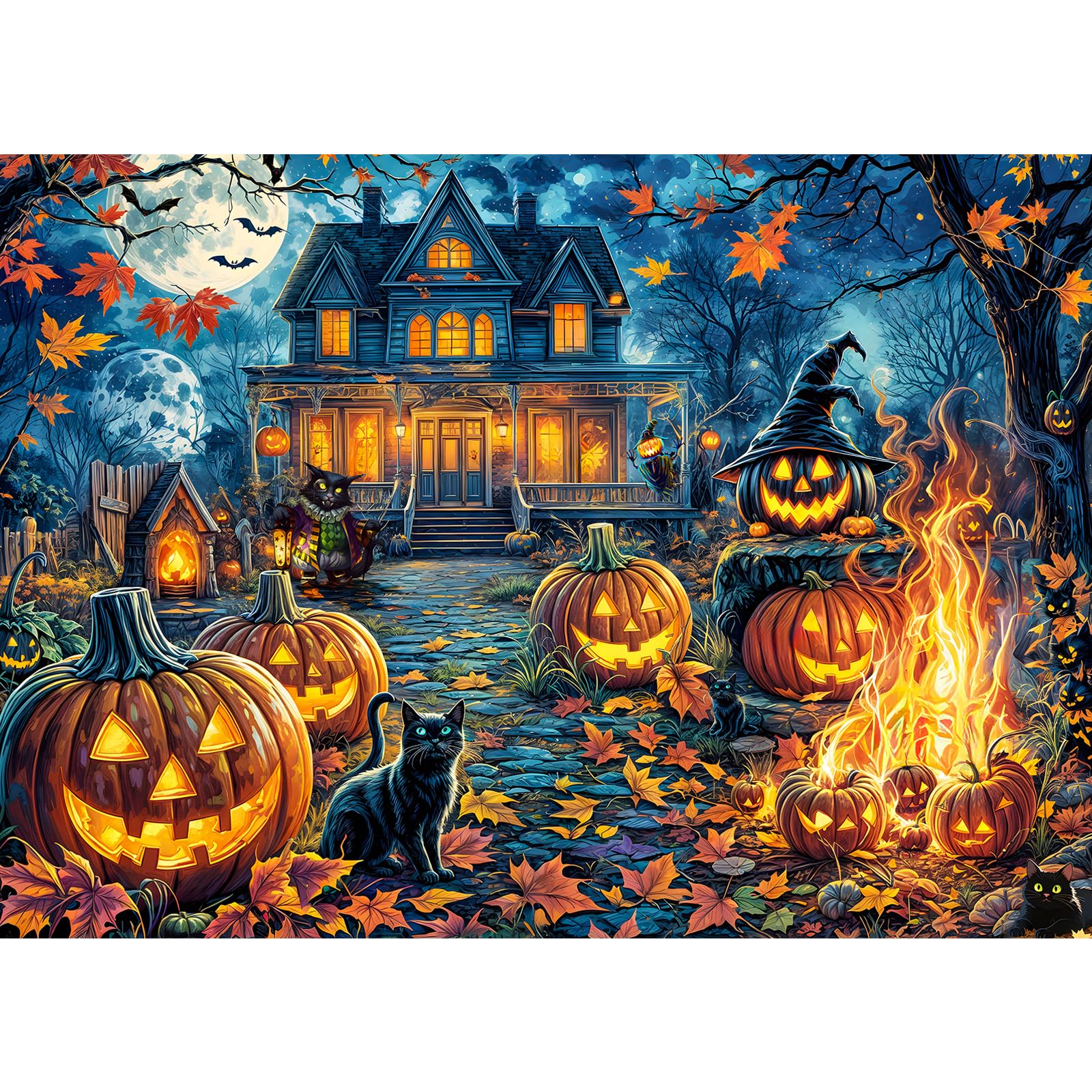 Puzzles 1000 Pieces for Adults jigsaw puzzles for adults 1000 Piece Puzzle Challenging Game for The Whole for Women, Gifts for Men, jigsaw puzzle Theme:Halloween House