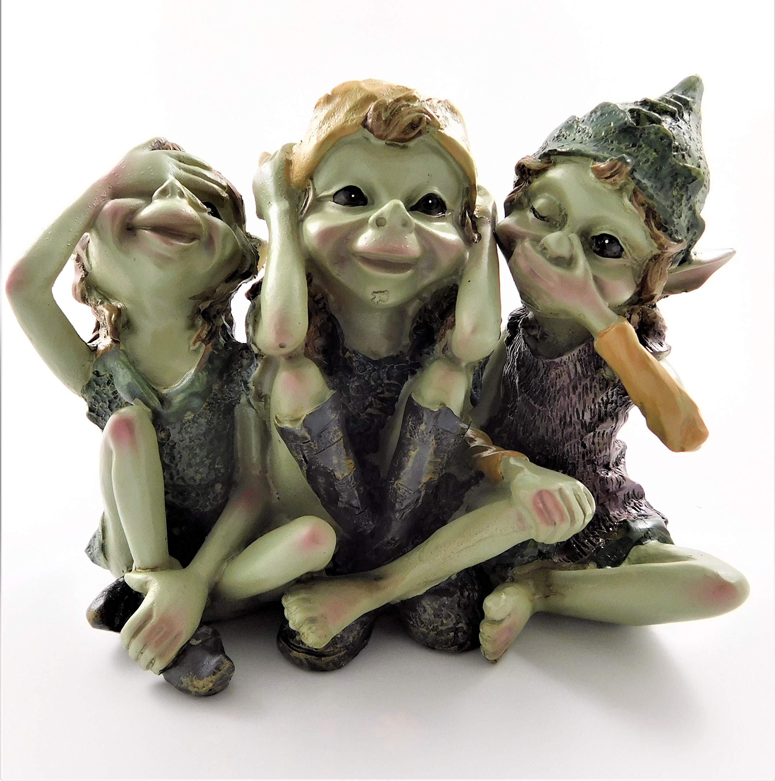 Three Wise Pixies Hear no See no Speak no Evil Figurine Pixie Statue Elf Ornament | Anthony Fisher Design | 39106