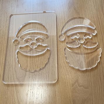Christmas Lantern Router Templates, Acrylic, 5.5 x 8 inches, Holiday Season Woodworking Stencils Santa