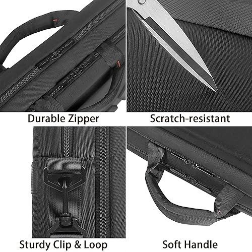 Miniatura 4 de DOMISO Maletín para laptop de negocios de 17 pulgadas, repelente al agua, a prueba de golpes, bolsa de viaje compatible con cuadernos de 17 a 17.3