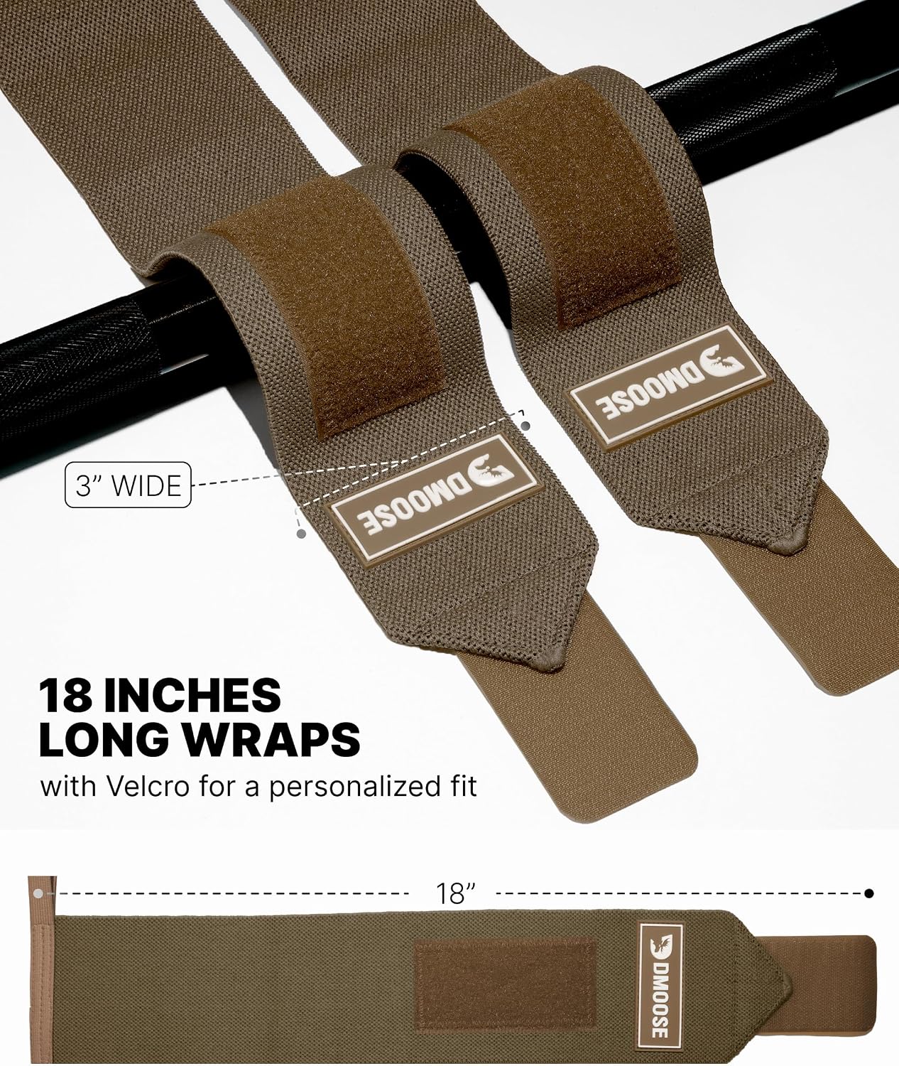 フィットネス リストラップ ウェイトリフティング用 45.7 cm - 【添え木】 ハンドサムループ付きヘビーデューティージムラッ