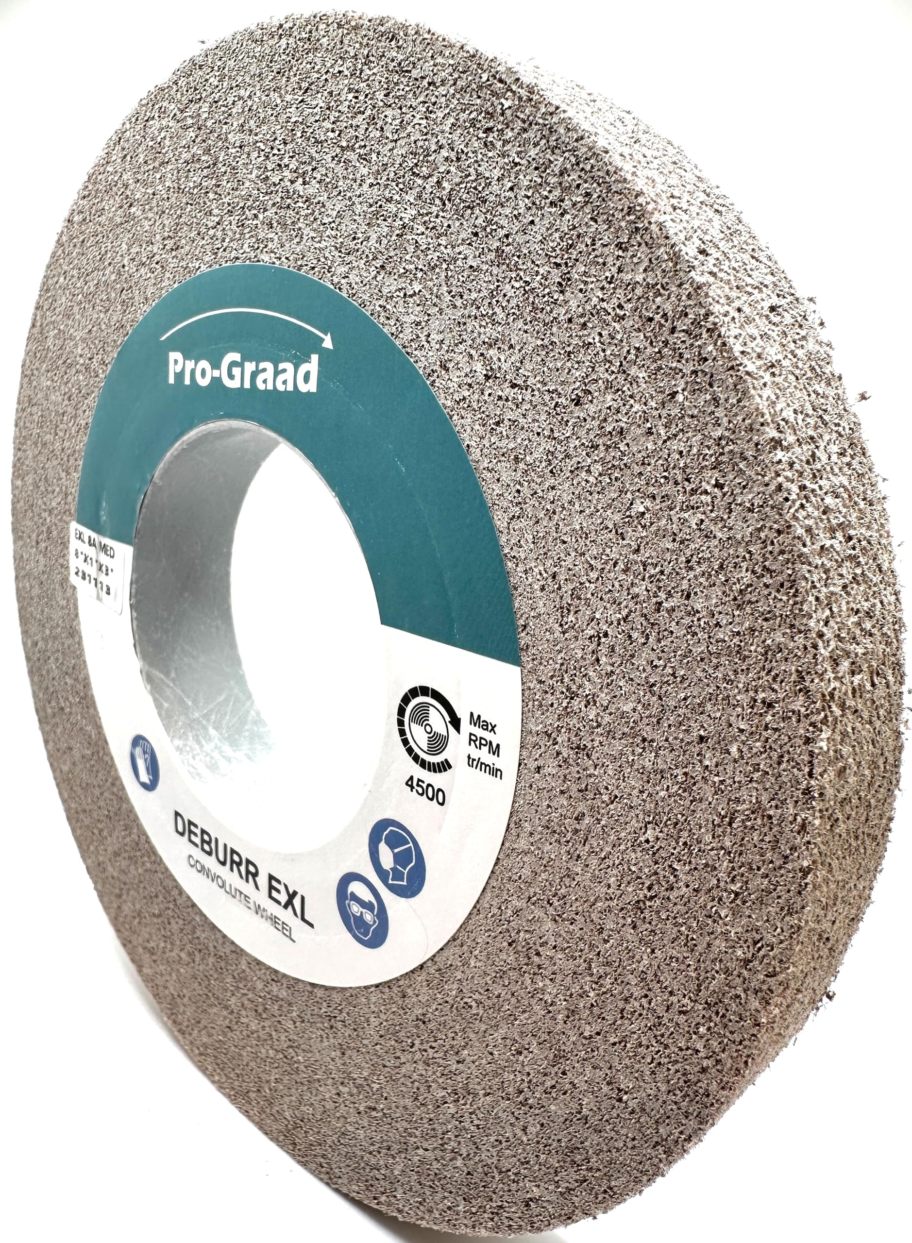 EXL Rueda de desbarbado – 8 x 1 x 3 pulgadas, grano medio 8A, óxido de aluminio, rueda de desbarbado, acabado y pulido de metal, convoluta (1 unidad)