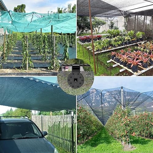 Miniatura 8 de Clips redondos de plástico negro para sombra, pinzas de plástico para tela de sombra, abrazadera de plástico para red de sombra, red antipájaros,