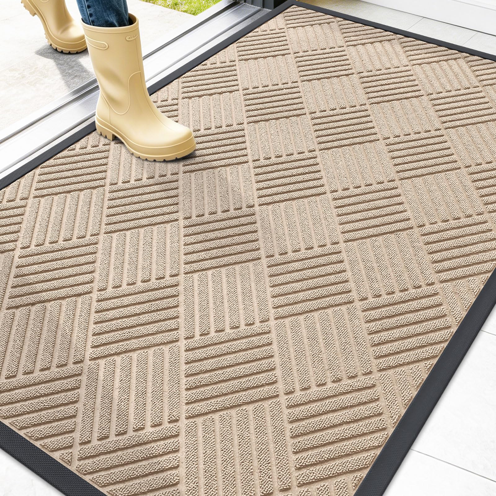 OLANLY Front Door Mat Outside Entrance 47x32, Waterproof Heavy-Duty Doormat