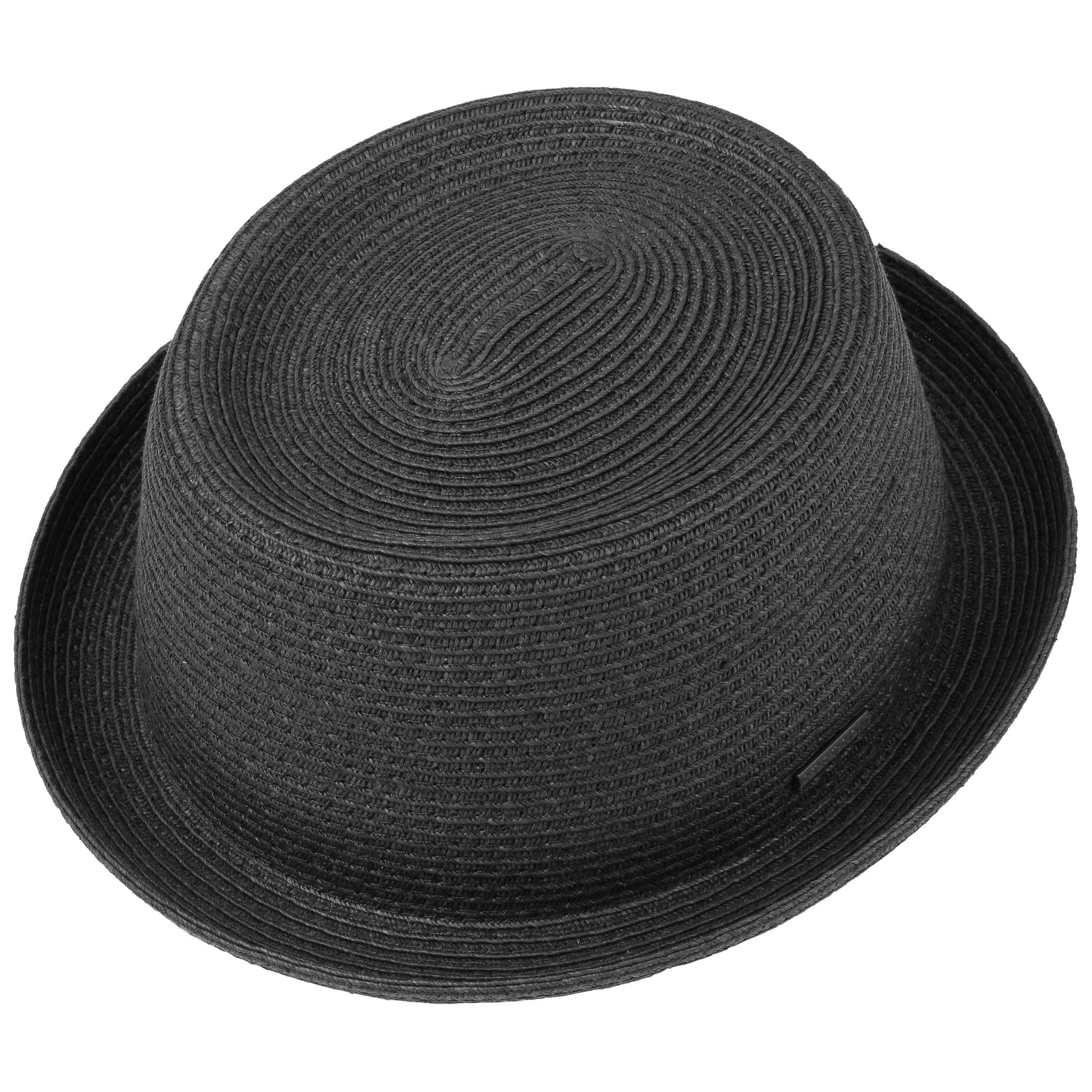 Stetson Dawson Black Pork Pie Herren Sonnenhut UV-Schutz 40 Papierstroh Flechtmuster