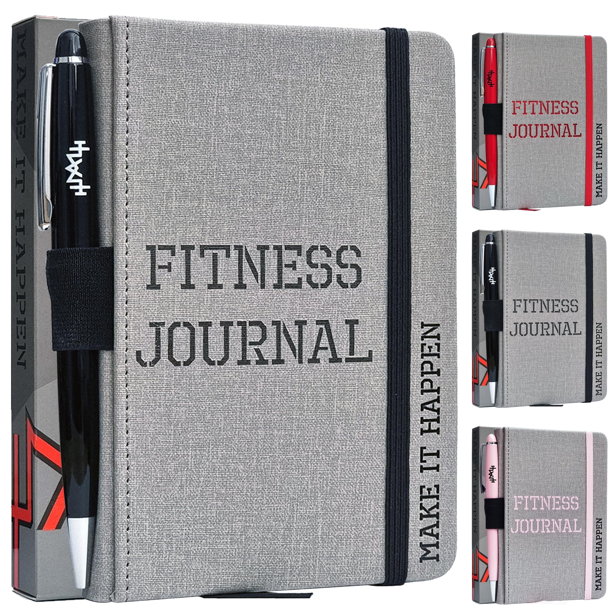 A6 Pocket Fitness Journal – Set 15 Goals, Track 93 Workouts, Measure Progress & Log 24 Personal Records – Sweatproof Design, Daily Planner & Exercise Log Book For Men & Women - Black