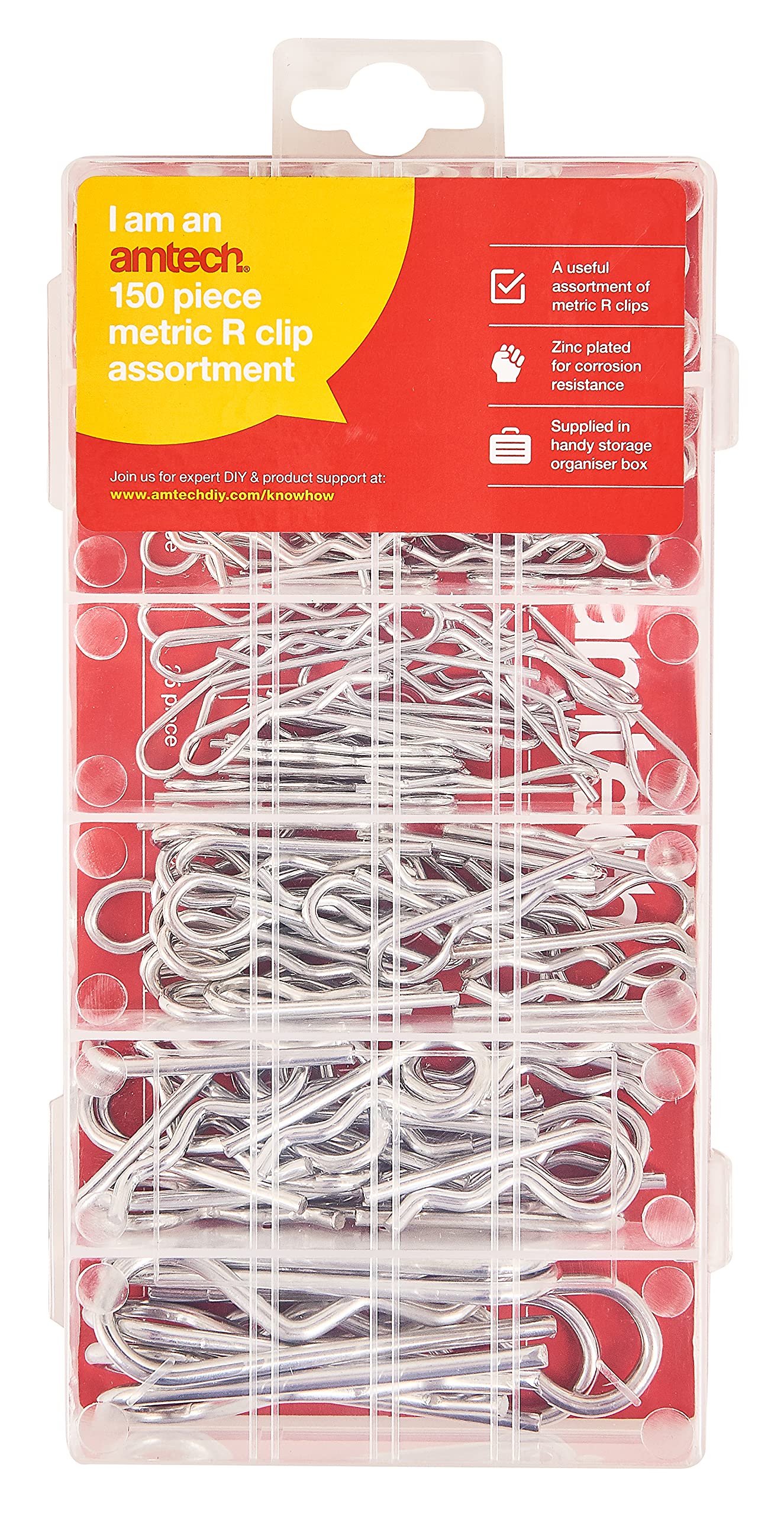 Amtech S6225 150 Piece assorted metric R clips, Silver - Image 2