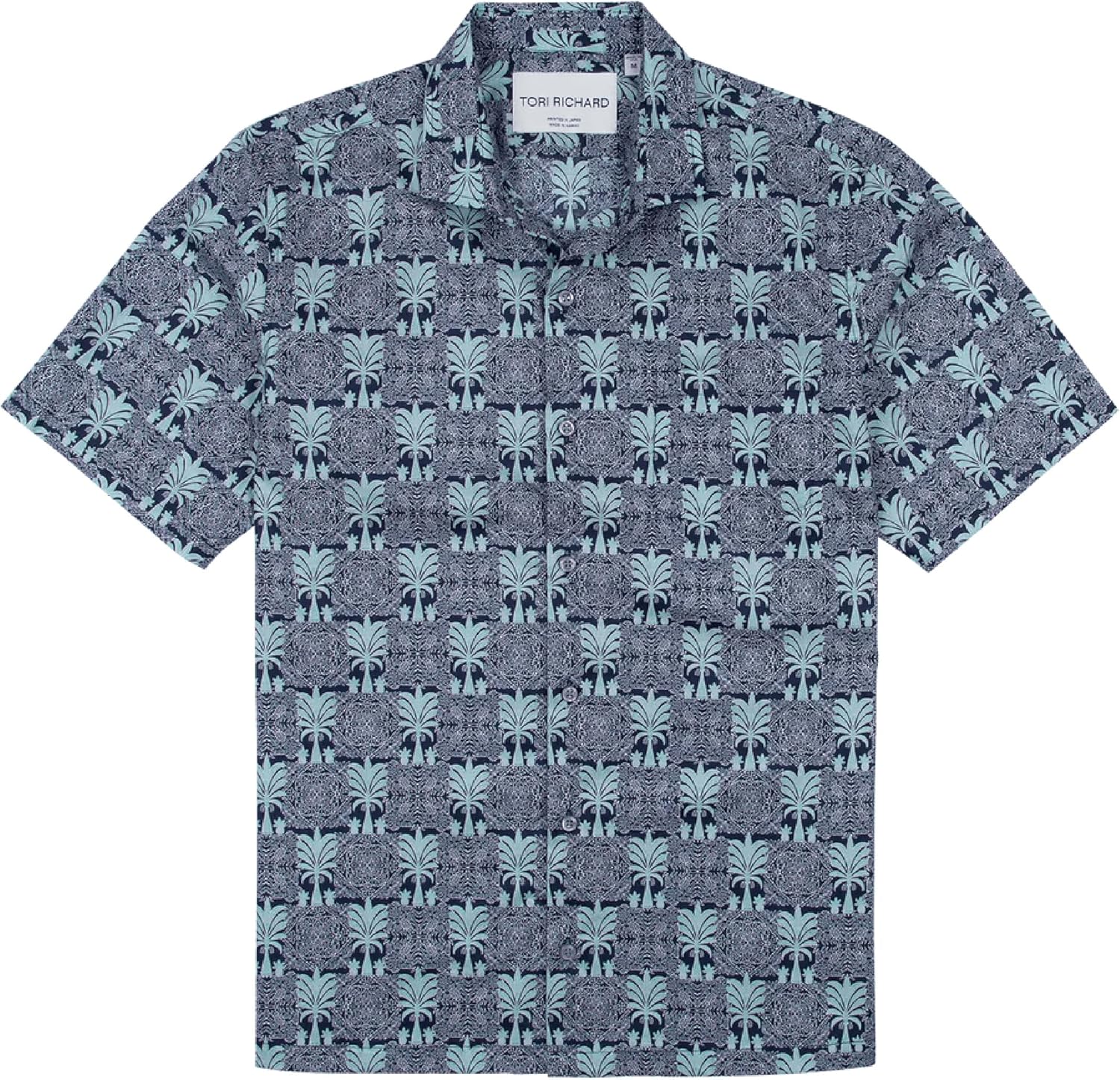 Tori Richard Men's Noble Palm Short Sleeve Cotton Lawn Button Up Shirt