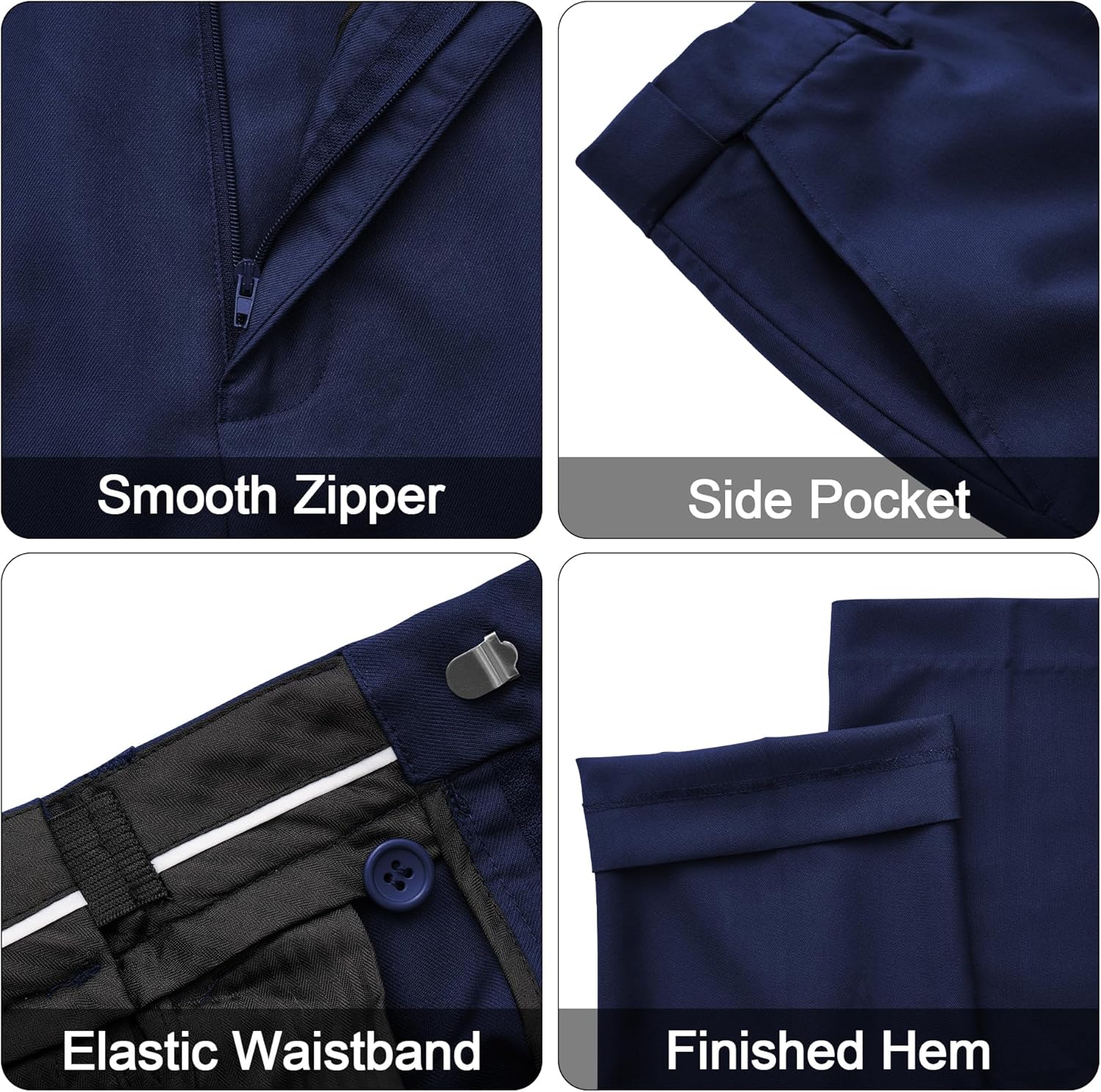 MAGE MALE Men's 3 Pieces Solid One Button Suit Elegant Slim Fit Single Breasted Party Tuxedo Blazer Vest Pants Set - Image 6