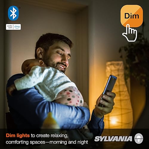 Miniatura 4 de SYLVANIA (75761) - Bombilla LED inteligente con malla Bluetooth, ajuste de un solo toque, equivalente a A19 60W, E26, blanco suave, funciona solo