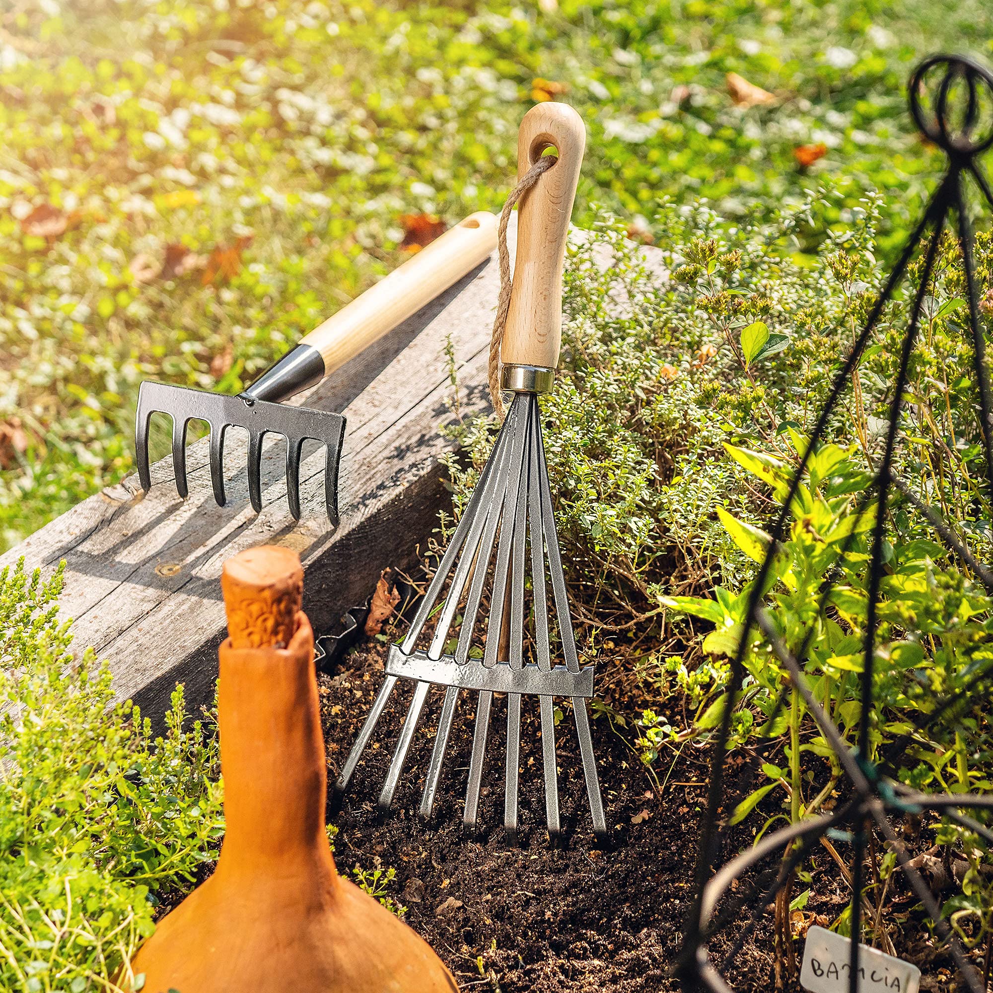 KADAX Set di attrezzi da giardino, robusti, mini attrezzi da giardino, pratico set di attrezzi per piante, set da giardino, kit da giardino per la cura del giardino (set da 5 pezzi Ver. A)