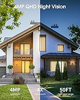 Vista 5 de Solar Security Camera Outdoor Wireless, 4MP Battery Powered Home Surveillance Camera with Embedded Solar Panel, PIR Motion Sensor, 2.4G/5G Dual Band