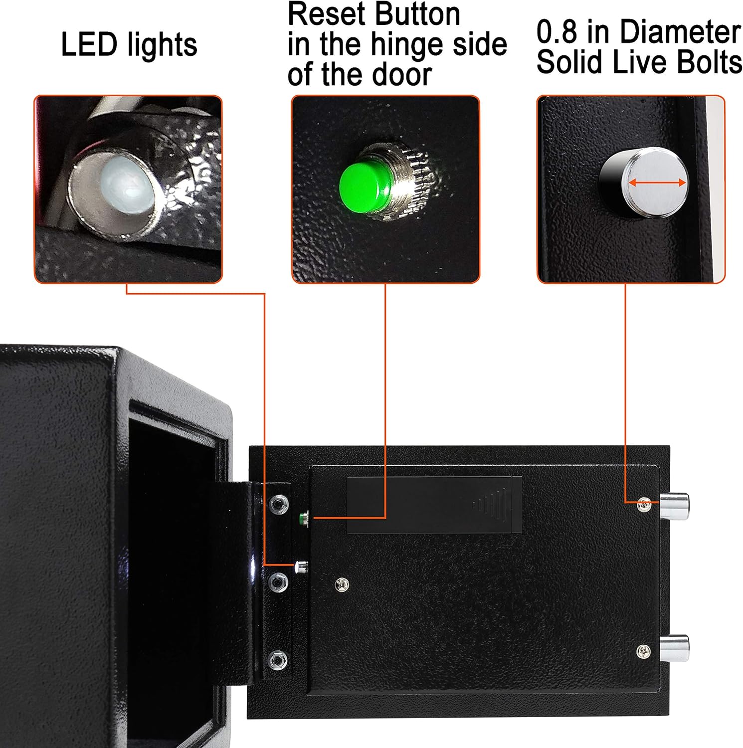 Black Friday - 60% OFF TIGERKING Digital Security Safe Box with LED Light, Small Safe box for Money with Removable Shelf, Lockbox Money Jewellery Important Document Medicines(1.0 Cubic Feet)