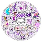 BIGZORO Pack 50 PCS Eating Disorder Awareness Stickers Decorative Ribbon Car Bumper Water Bottles Laptop Bike Vinyl Decals Waterproof Accessories for Survivor Fight Inspirational Label