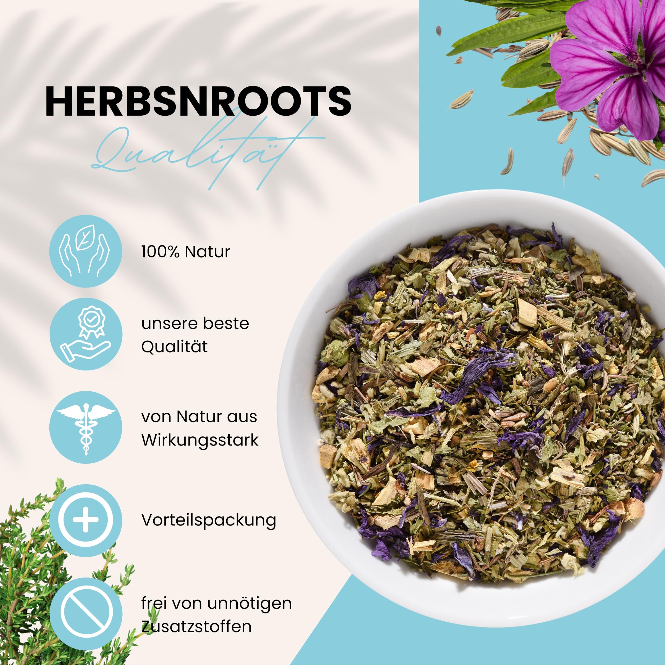 Freier-Atem-Mischung • Lungen-Kraut-Sammlung • Kräutertee • lösen • lindern • erleichtern • HerbsnRoots • 4x210g