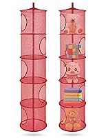 Vista 24 de Libeder Organizador de bolsas de almacenamiento de malla para colgar y ahorrar espacio, organizador de almacenamiento plegable con 3 compartimentos