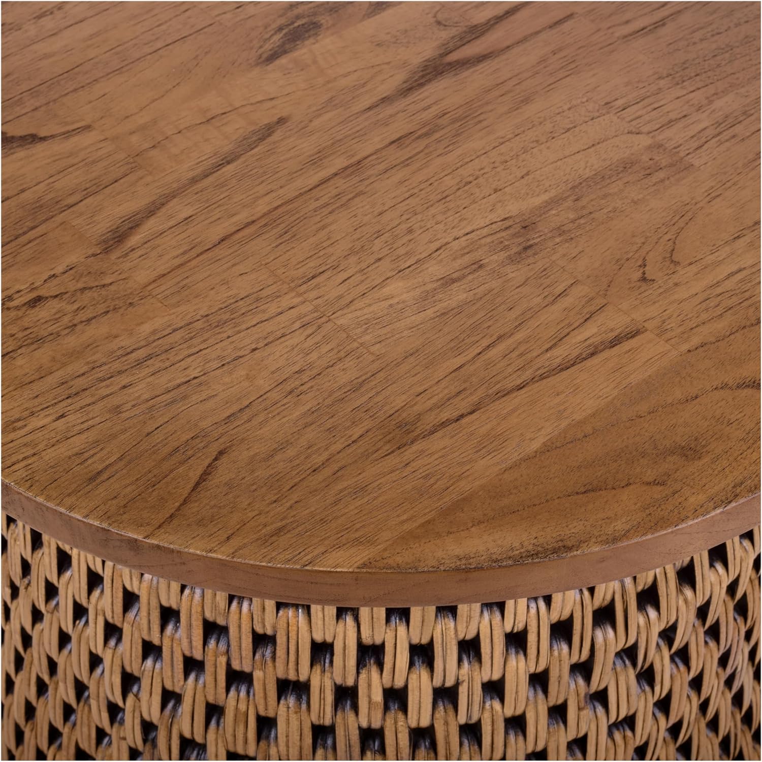 npd furniture and more Kamari Rattan Side/End Table w/Wood Top