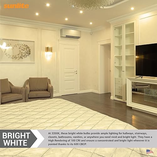 Miniatura 4 de Sunlite 03200 Bombilla LED MR16 reflectora, 20 W, 460 lm, 12 V, base GU5.3 de 2 pines, blanco brillante de 3200 K, 100 CRI, protección UV,