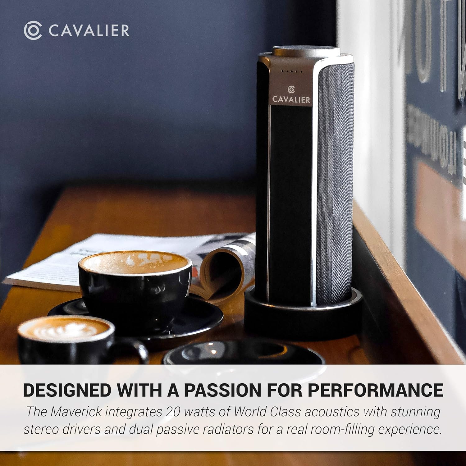 New Deal Cavalier Maverick Portable Wireless Bluetooth Speaker - WiFi Audio Streaming Music Player - Alexa Enabled