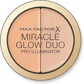 Max Factor Miracle Glow Duo Pro Illuminator, Creamy Highlighter, 2-Medium