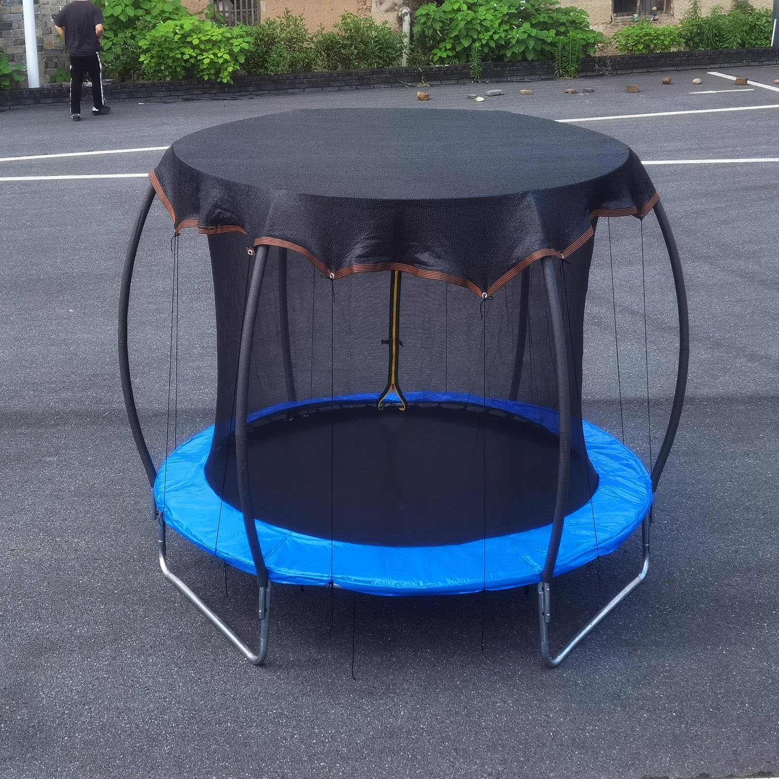 Copertura ombreggiante per trampolino – Tessuto resistente agli agenti atmosferici, design a rete traspirante, strato di protezione UV, dimensioni 6 piedi 8 piedi10 piedi12piedi 14piedi | Ombrello