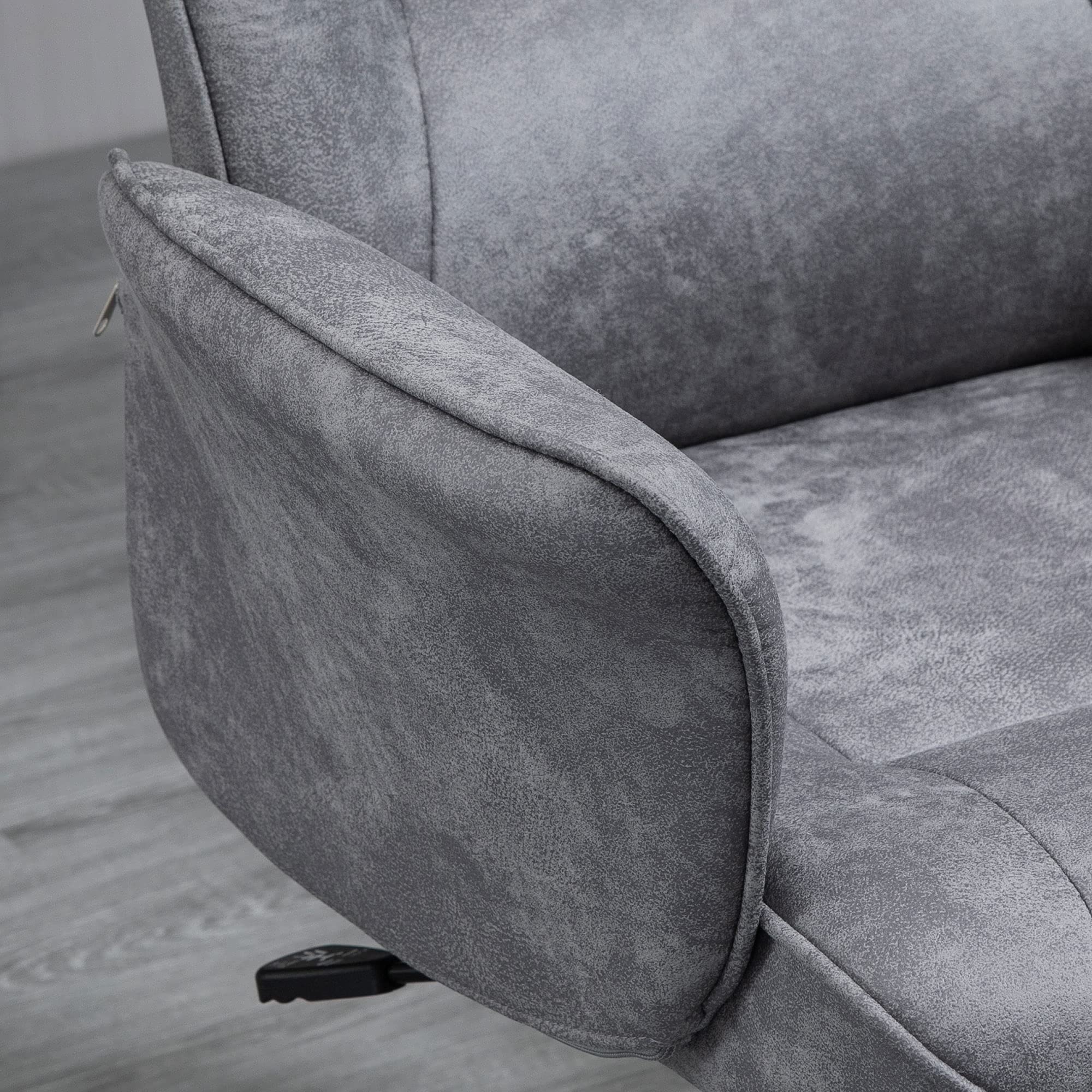 Vinsetto Silla de Escritorio Basculante Giratoria 67x69x92-102 cm Gris | Silla de Oficina, Tapizado en Microfibra, Altura Ajustable, con Reposabrazos, Respaldo Asiento Acolchado