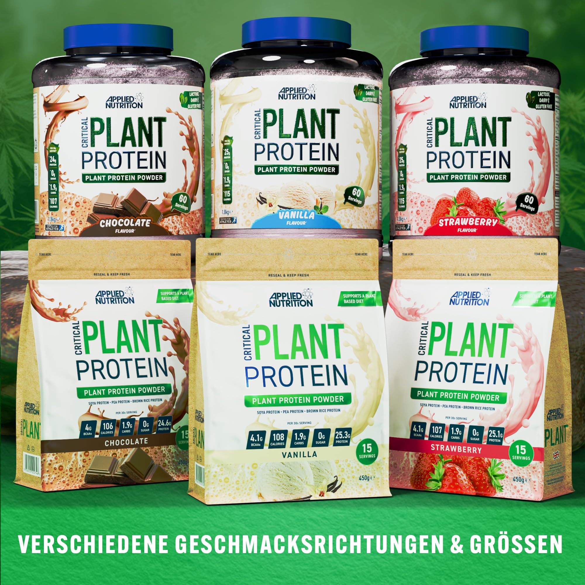 Applied Nutrition Critical Plant - Veganes Proteinpulver mit Soja, Erbsen und Reisproteinen & Essenziellen Aminosäuren (1.8kg) Chocolate Protein Shake