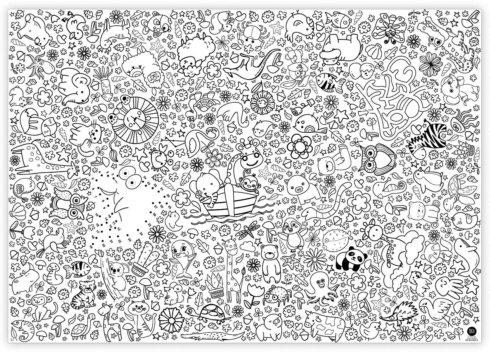 Nappe En Papier à Colorier Faune & Flore - Activité Ludique Pour Anniversaire Enfants