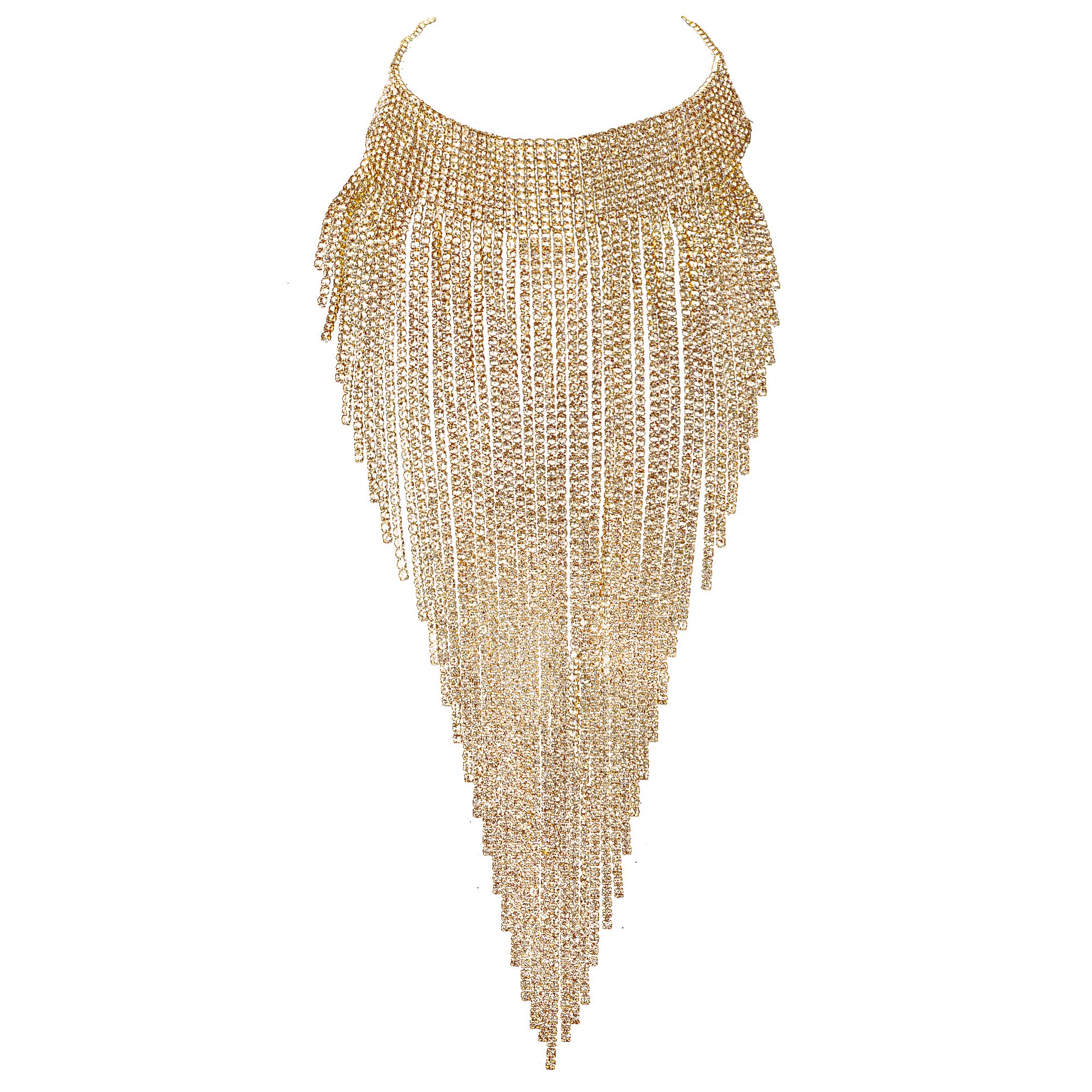 FlyonceRhinestone Tassel Bib Choker