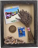 Vista 1 de Shadow Box - Marco de fotos de madera natural de 12 x 16 pulgadas con parte trasera de lino para recuerdos, alfileres, premios, medallas, entradas