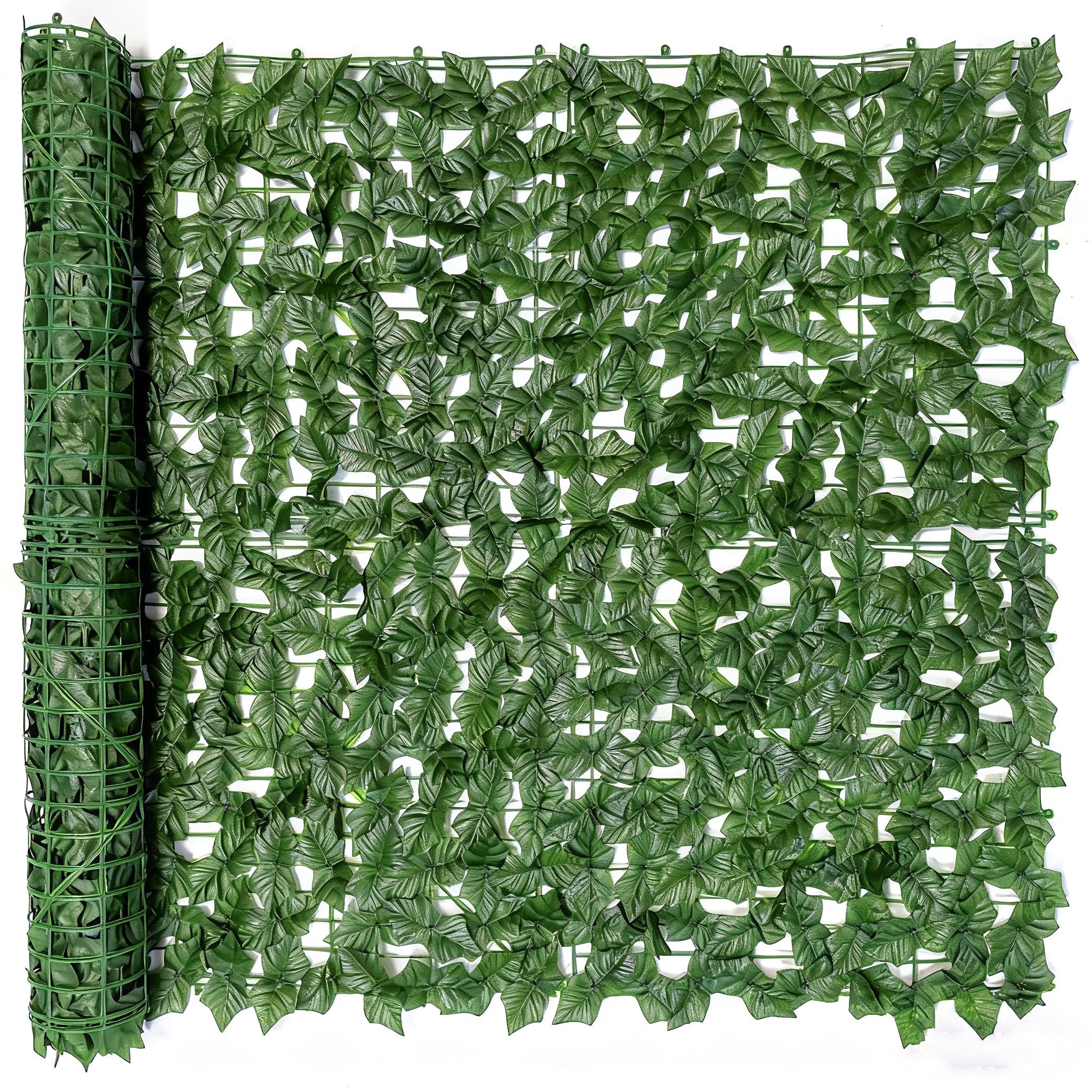 Comtelek Green Artificial Ivy Privacy Fence Screen Wall Screen Fake Vines Balcony Privacy Screen Patio, Faux Ivy Leaf Hedge Fence Panels Grass Wall Ery Backdrop Garden, Indoor Outdoor Decor (40 * 120In)